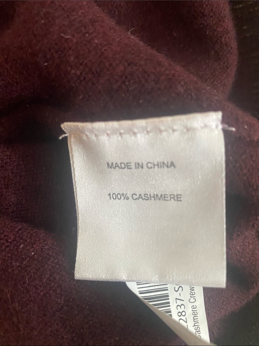 Quince Mongolian Cashmere Crew Sweater Burgundy Size LARGE - Picture 10 of 10